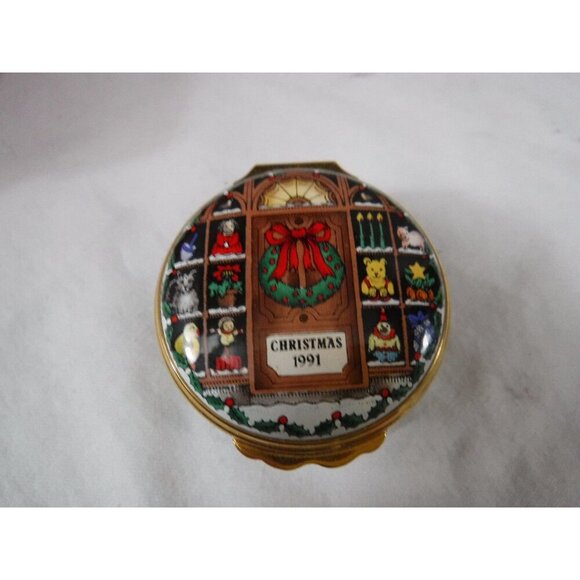Enamel Box, Halcyon Days, Christmas 1991, Snuff Box, Pill Box, Jewelry box,‎ - Picture 5 of 6